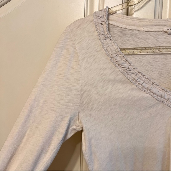 J Crew Women’s 100% Cotton Neutral 3/4 to Long Sleeve Basic Top, Size Medium - Picture 4 of 5